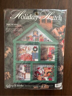 Bucilla Holiday Hutch Vintage Cross Stitch Kit Twas The Night Christmas 7"x 10"